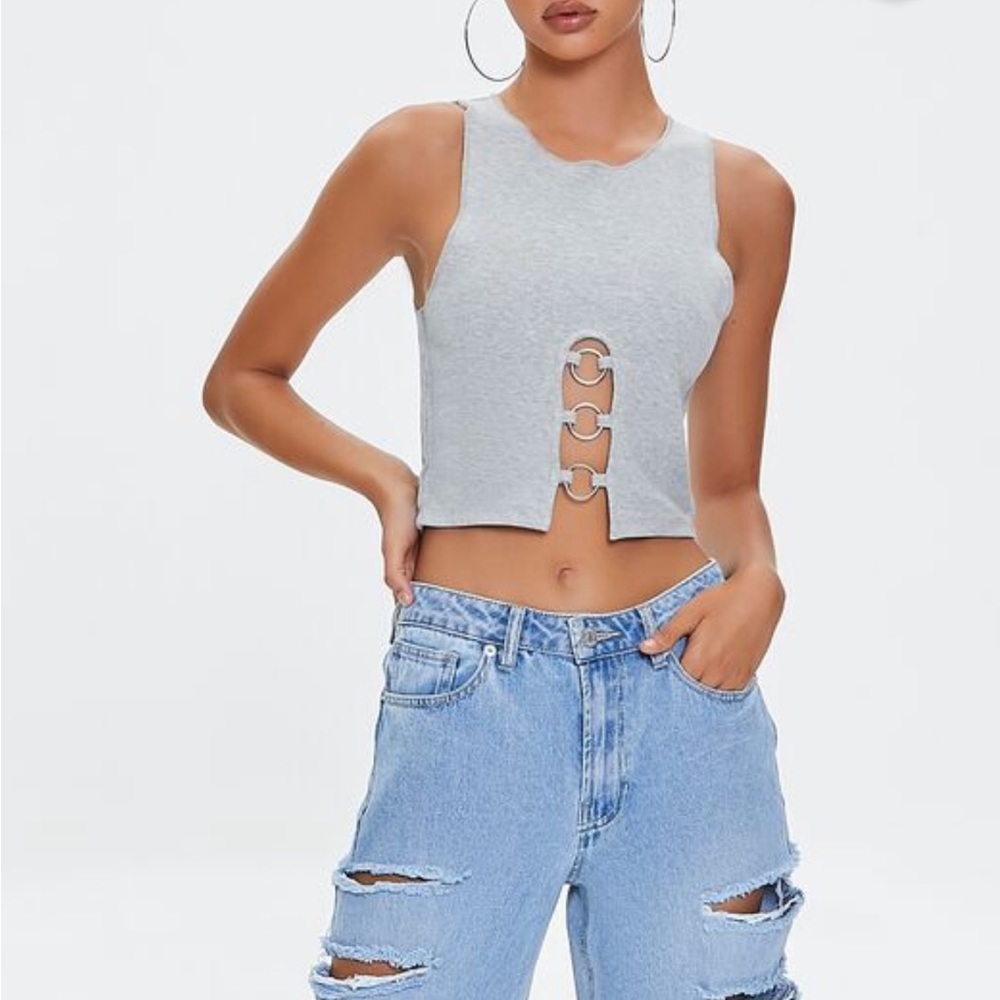 O-ring cropped tank top